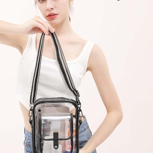 Versatile Clear Crossbody Purse: Perfect for Events, Fashionable & Splash-Proof - Picture 2 of 6